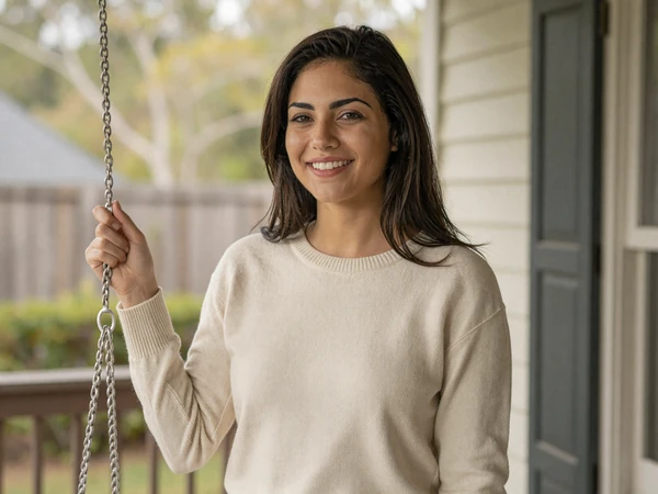 Southern woman smiling on a front porch - Atlanta trucker dating trust and authenticity