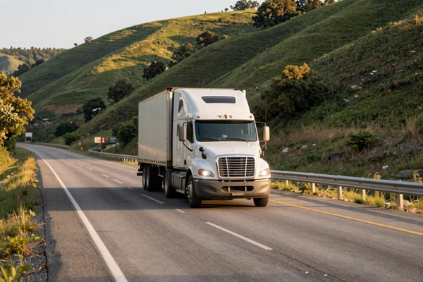 Semi truck on I-40 through the Arkansas River Valley - trucker dating Arkansas routes